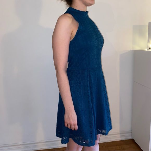 Turquoise Knit Skater Dress - Picture 3 of 3